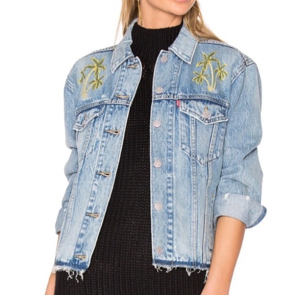 Levi's Jackets & Blazers - Levi’s Denim/Jean Embroidered Jacket Palm tree
